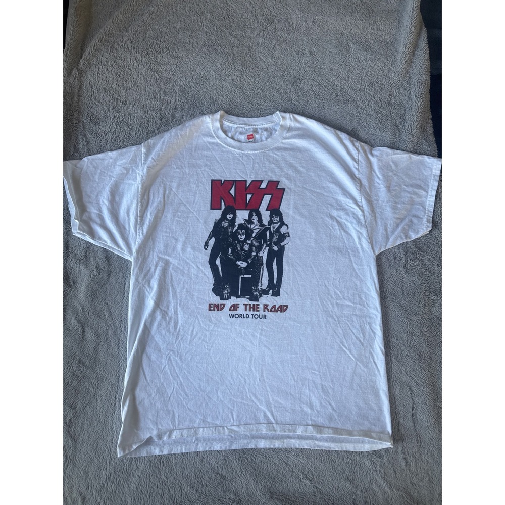 KISS End Of The Road World Tour TShirt Mens XL White Hanes Tagless Rock Band Tee